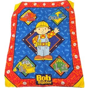 Bob the Builder Vintage Baby Toddler Blanket Comforter Throw Construction 41x33